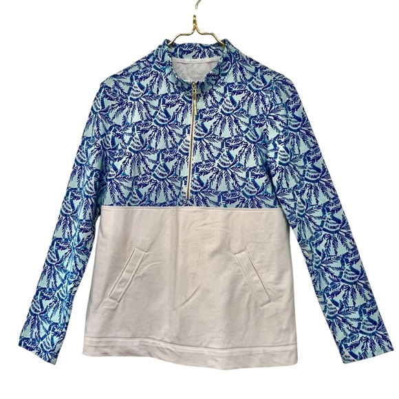 Lilly Pulitzer UPF 50+ Asher Popover Whisper Blue One of a Kind Print Size Small - Picture 4 of 11